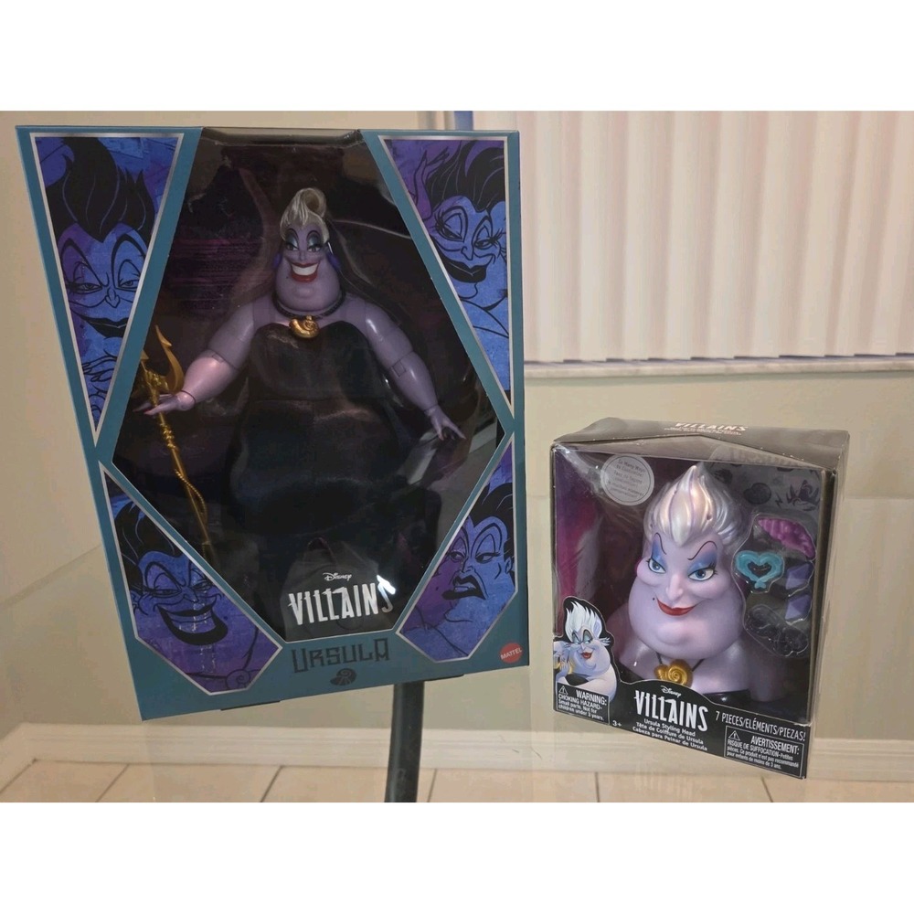 Lot Of 2 Disney Villains Ursula Styling Head Collectables-The Little Mermaid New